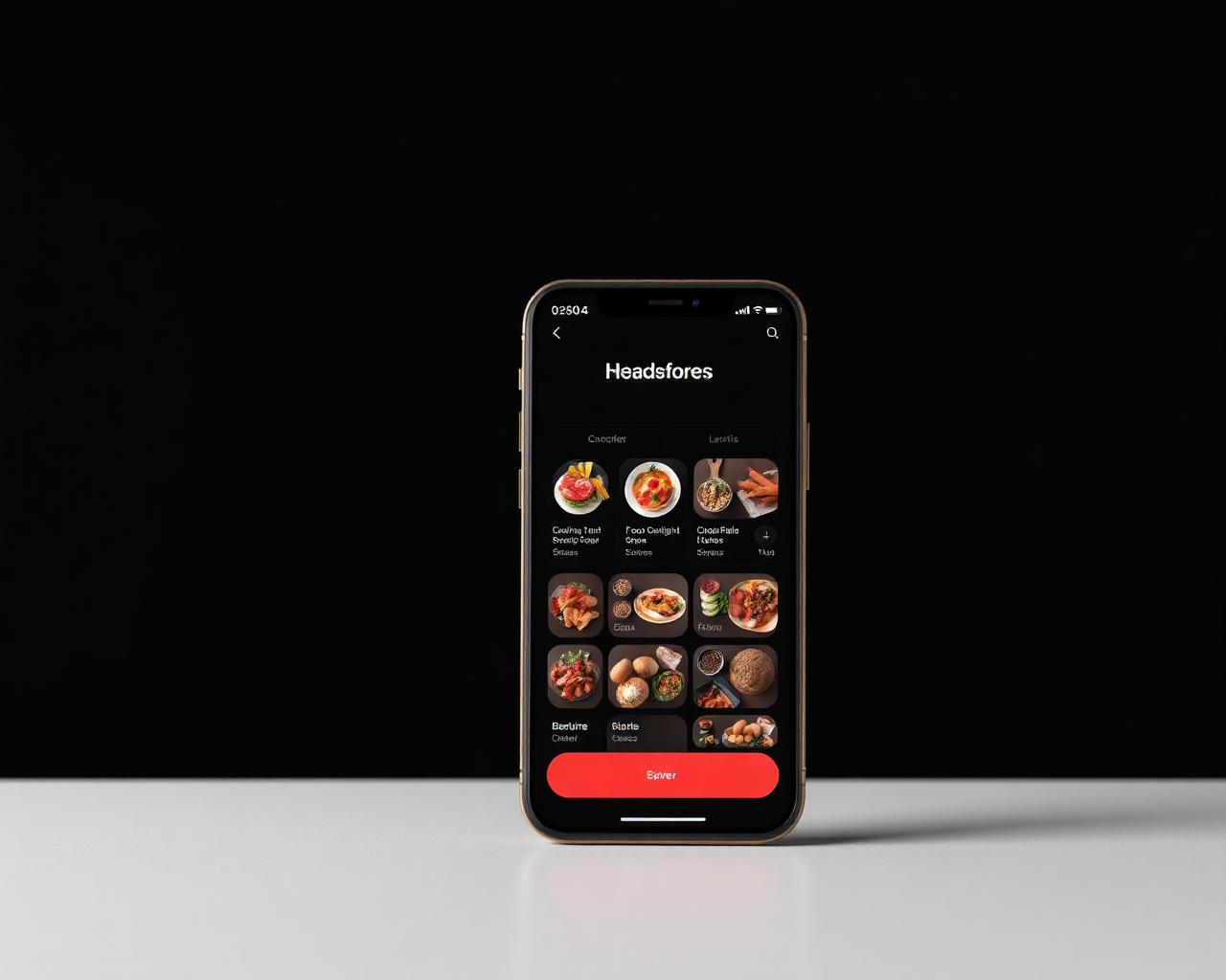 Mockup de loja virtual de delivery em um celular