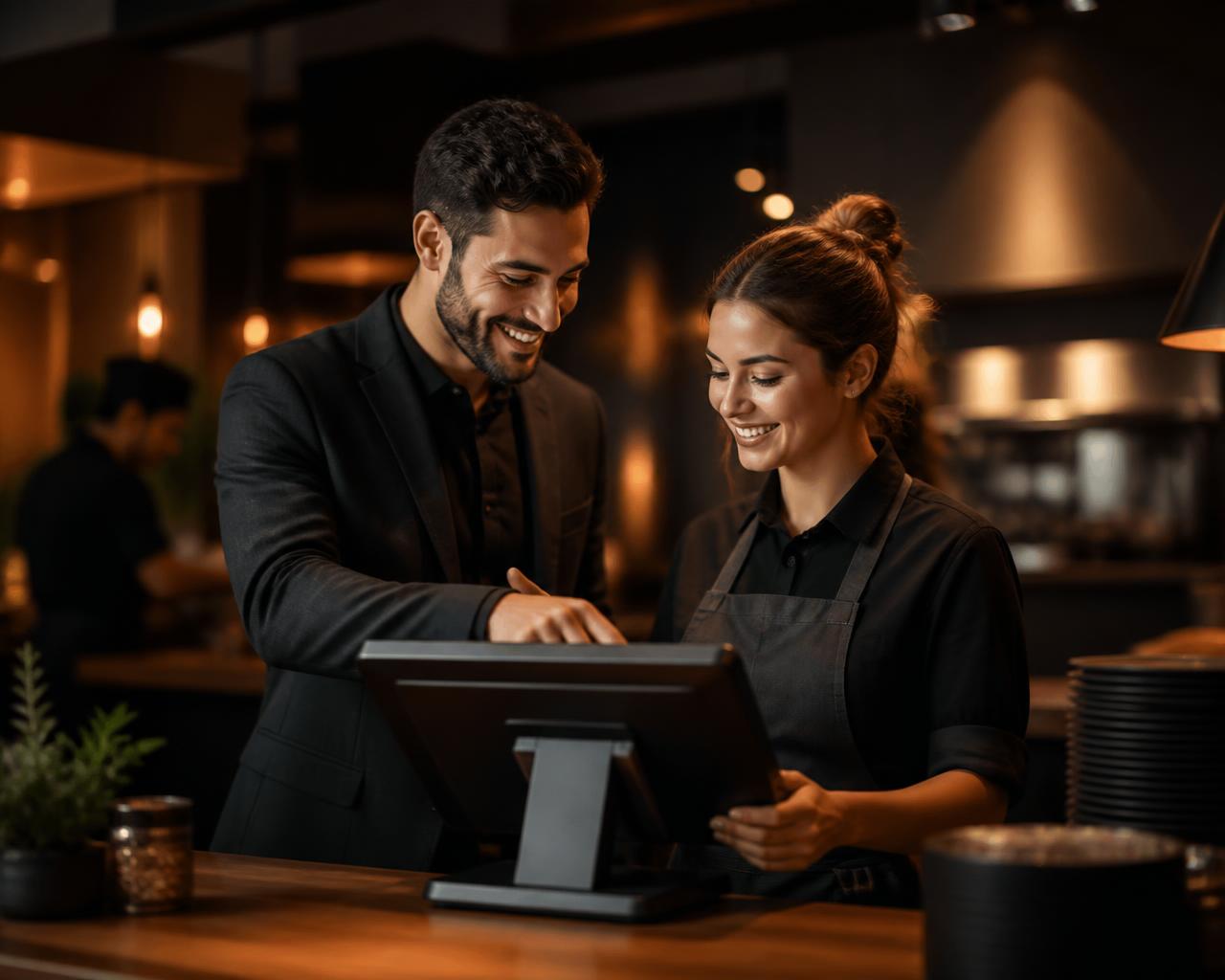 Consultor da Avantte ajudando equipe de restaurante no PDV